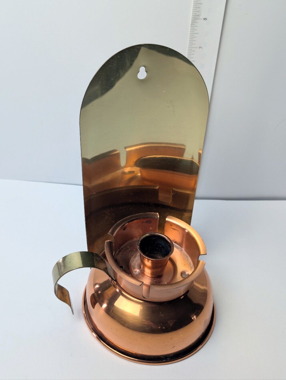 Vintage Coppercraft Guild Hurricane Candle Sconce Taunton Massachusetts 1970s